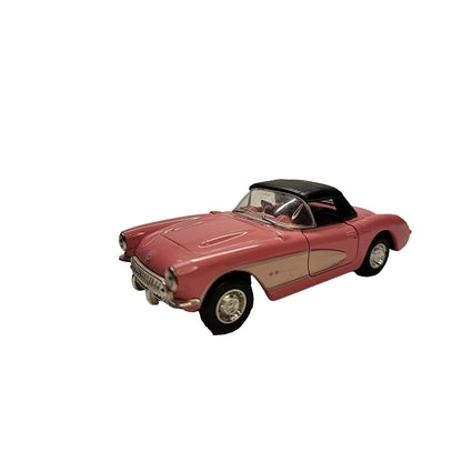 1957 Pink & White Corvette Die-Cast Toy Car Scale 1.32 By WELLY