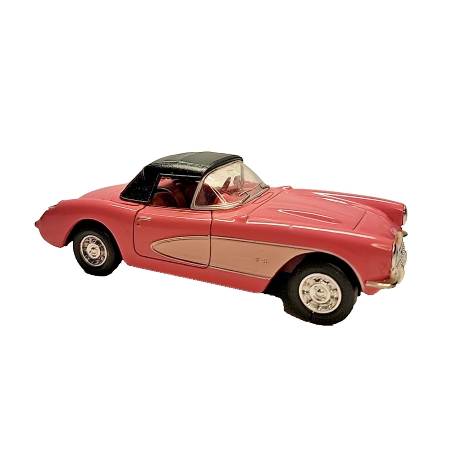 1957 Pink & White Corvette Die-Cast Toy Car Scale 1.32 By WELLY