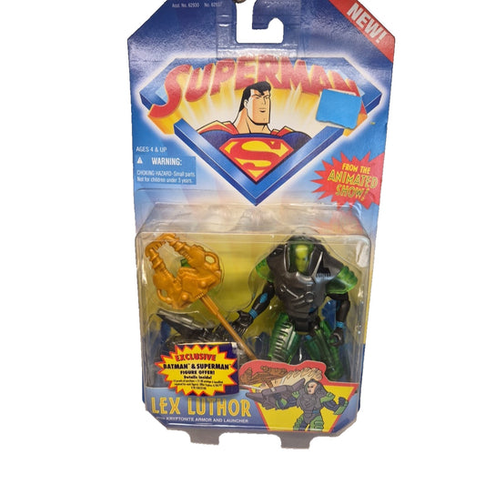 1996 Kenner Superman Lex Luthor With Kryptonite Armor And Launcher Action Figure