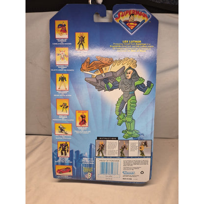 Superman Animated Series Lex Luthor W/Kryptonite Armor & Launcher Hasbro 1996